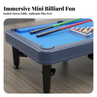 Family Fun Mini Pool Table Parent-Child Interaction Small Billiard Table Space-Saving Kids Billiard Set Safe Round Corners for Children, Parents, Indoor, Playroom, Living Room, Game Night