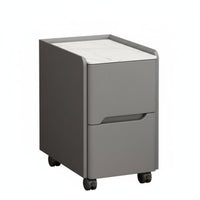 With Wheels Rolling 2-Drawer Trolley Mobile Design Multi-Tier Rolling Organizer Space-Saving Nightstand Modern Aesthetic for Apartment Dwellers, Office Workers, Small Areas, Dorm Room, Under Desk, Bathroom