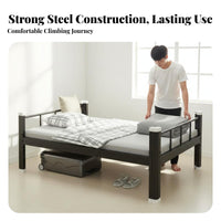 Dormitory Bunk Bed High Guardrail Steel Bunk Bed Heavy Duty Bedroom Furniture for Students, Adults, Dorm Room, Hostel