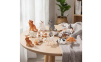 13 Pieces Cat Figurines with Textured Coat Realistic Small Cat Figurines Cute Mini Resin Cats for Shelf Styling