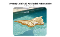 Inflatable Angel Feathers Float Thickened PVC Material Golden Butterfly Pool Lounger Glitter Filled Sequin Wing Water Raft for Adults, Kids 9+, Beach