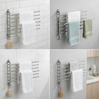 Stainless Steel Swivel Towel Rack Foldable Swing Arm Towel Rack Heavy Duty Easy to Install for Renters, Rv