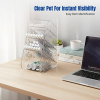 Trendy PET Pen Holder, Slanted Multi-Compartment Stationery Organizer, Desktop Document Storage