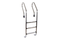 Hard-Wearing Stainless Steel Pool Ladder Curved 3-Step Pool Ladder Easy to Install Sturdy for Backyard