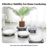 Flower Pot Tray with Wheels Water Storage Wheeled Planter Saucer Thickened Material Potted Plant Roller Base for Gardeners, Homeowners, Balcony, Patio