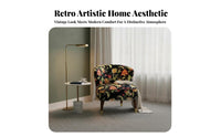 Floral Print Armchair Vintage Design Upholstered High-Sided Armchair Designer Inspired High Support for Adults