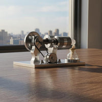Heat-Cycle Engine Model Glass Burner Metal Heat-Cycle Engine Thermodynamics Science Toy for Physics Students