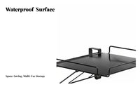 Space Saving C-Shaped Rolling Table Mobile Design Household Furniture with Storage Shelf Minimalist and design for Apartment Dwellers, Students, Home Workers, Bedroom, Small areas, Dorm Room