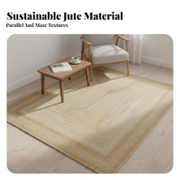 Jute Rug Sturdy Woven Jute Carpet Easy to Neatly Crafted Woven Carpet for Interior Decorators, Homeowners, Living Room, Bedroom, Entryway