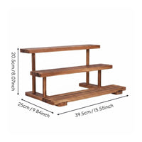 Stable and Sturdy Wooden Step Shelf Easy to Clean Countertop Perfume Stand for Collectors, Dressing Table, Shop Counter