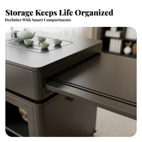 Space-Saving Convertible Lift-Top Coffee Table With Wheels Lift-Top Coffee Table Extendable Surface Living Room Furniture Mobile Design for Small Apartment Dwellers, Home Office Workers, Homeowners, Bedroom, Dining Area