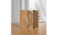Folding Triptych Tabletop Carving with Hinged Panels Hand-Carved Shrine for Collectors, Desk