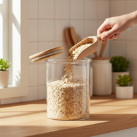 Glass Food Storage Jar with Lid for Tea, Grains, and Dry Goods