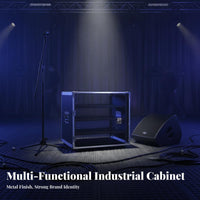 Heavy-Duty Stage Audio Flight Case Aluminum Frame Audio Equipment Rack Shock-Resistant PA System Flight Case Reinforced Corners for Sound Engineers, DJs, Musicians, Live Performance, KTV, Studio, Home Theater