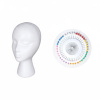 2 Pieces Multi-Size Set Cosplay Head Model Lightweight Foam Mannequin Head Easy to Use Durable for Cosplayers, Hair Stylists, Salon