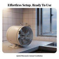 Powerful Suction Portable Kitchen Exhaust Fan Installation-No-Installation Stovetop Smoke Extractor High Airflow Kitchen Ventilation Fan All-Metal Body for Apartment Dwellers, DIY Enthusiasts, Small Areas, Garage, Basement, Windowsill