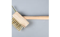 Hard Bristles Steel Wire Weeding Brush Solid Wood Block Long Handle Vegetation Brush Heavy Duty Patio Crevice Cleaner Long-Lasting Construction for Gardeners, Homeowners, Garden, Pavement Cracks, Driveway