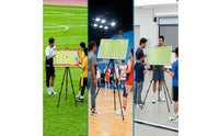 Portable Soccer Coaching Board with Stand Freestanding Coaching Board with Stand Foldable Equipment Lightweight for Sports Teams, Training Field