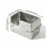 Stainless Steel Waste Pan Easy-Tohygienic Waste Pan with High Sides Odor-Resistant Pet Supply for Cats