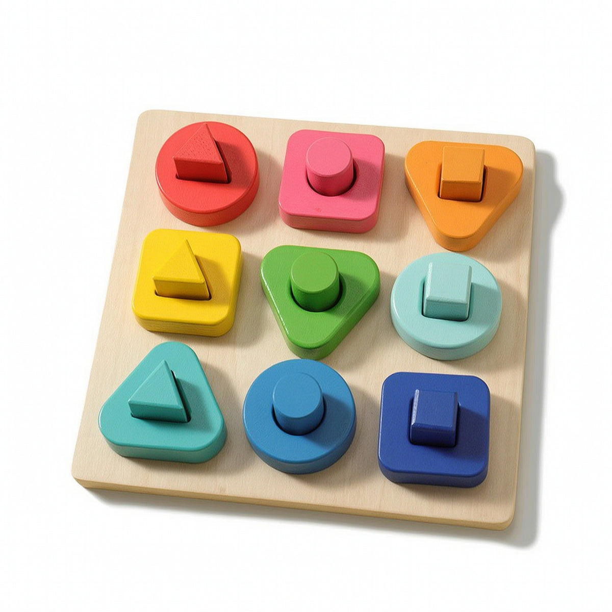 Color Matching Board Educational Wooden Shape Sorter Preschool Shape Sorter for Preschoolers