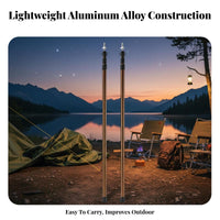 Adjustable Aluminum Tarp Support Pole Twist Lock System Adjustable Tarp Pole Extendable Awning Support Rod Anti-Slip Tip