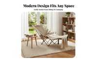 Folding Design Foldable Lazy Sofa Chair Long-Lasting Steel Frame Portable Outdoor Recliner Lounger Lockable Reclining System Outdoor Recliner Ergonomic for Office Workers, Homeowners, Beach, Backyard, Poolside, Garden