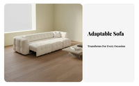 Electric Tufted Sofa Bed Adjustable Backrest Transformable Recliner Bed App Handheld Controller Control Living Room Furniture for Families