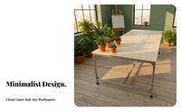 Rectangular collaborativenference Table Modern Design Trestle Base Meeting Table Minimalist aesthetic Office Furniture for Interior Designers, Boardroom, Dining Room