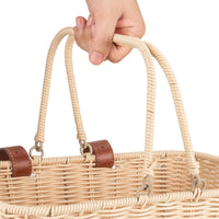 Front Bike Basket Open Top Woven Bike Basket Rectangular
