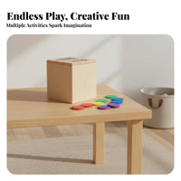 Develops Fine Movement Skills Color and Shape Matching Toy Hand-Eye Coordination Wooden Shape Sorting Box Made from Natural Wood Color Recognition Toy Paint for Toddlers, Preschoolers, Babies