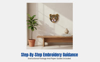 DIY Rug Needlework Kit, Handwoven Embroidery Wildcat Tapestry, Yarn Painting Home Decor Craft