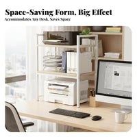 2-Tier Printer Stand Space-Saving Design 2 Tier Printer Effortless Assembly Desk Storage Shelf for Students, Professionals, Study, Dorm Room