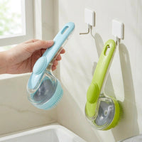 Soap Dispenser for Dog Bath and Grooming, Soft Silicone Shower Brush with Ergonomic Handle, Dog Shampoo Brush for Cat Bath, Silicone Pet Tool