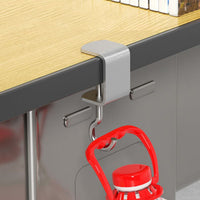 4 Pieces Desk-Edge Hanging Hook Simple to Install Clamp-on Desk Hook Heavy Duty Table Hanger for Students, Dorm Rooms