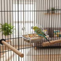 Acrylic birds Feeder Spillproof Acrylic Food Dispenser Large Capacity Cage Mounted Food Bowl for Parrots, Cockatiels
