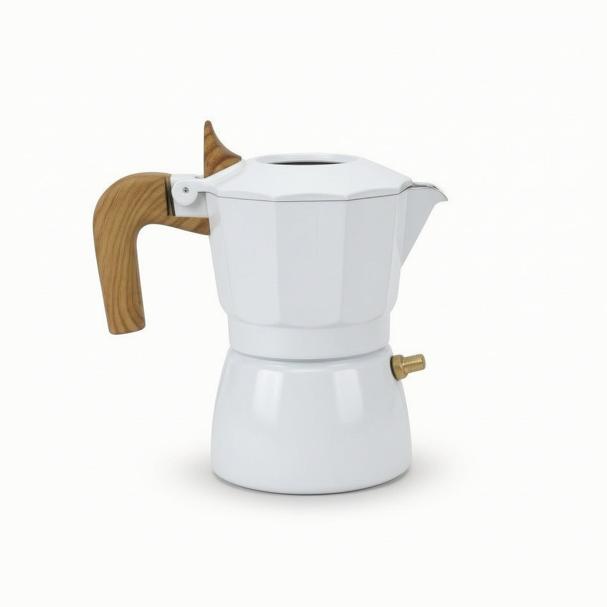 Pneumatic Stovetop Brewer Pot with Wooden Handle Heat-Resistant Stovetop Coffee Maker for Home Baristas