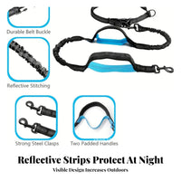 Zipper Closure Handsunrestricted Dog Leash Elastic Reflective Waist Bag Leash Snap-on Pet Accessory for Joggers, Jogging
