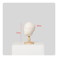 50 Cm Mannequin Head with Wooden Stand Sturdy Child Mannequin Head Lightweight Display Form Versatile for Boutique