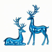 Electroplated Deer Figurine Reflective Deer Statue Resin Stag Figurine Sculpted for Living Room, Office, Entryway
