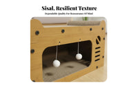2-Tier Pet Bed Natural Materials Sisal Pet Bed Long-Enduringing Construction groomResistant for Bedroom