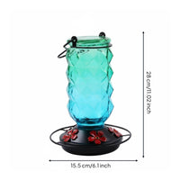 Ant Moat Hummingbird Feeder Flower Shaped Ports Glass Hummingbird Feeder Easy to Clean Hanging Bird Waterer Leak-Proof for Gardeners, Yard, Patio, Porch