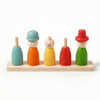 Early Learning Child-Centered Toy with Cards Educational Wooden Color Matching Game Smooth Color Matching Toy Logical Thinking for Preschoolers