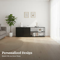 Minimalist Design Low-Height Cabinet with Shelves Multi-Layer Storage TV Stand Strong Load-Bearing Living Room Furniture Easy to Clean for Homeowners, Renters, Adults, Entertainment Area, Bedroom