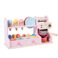 Ice Cream Shop Playset Tabletop Ice Cream Counter Playset Exploratory-Designed Pretend Imaginative Eatery for Kids, Playroom, Classroom