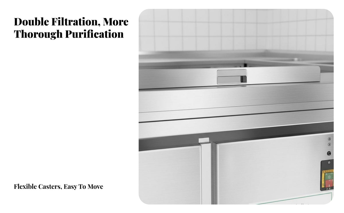 Commercial Grill with Purifier Easy to Clean Smokeless Barbecue Cart Heavy-Duty Construction Mobile Barbecue Station for Caterers, Chefs, Restaurants