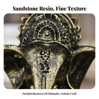 Pooja Item Ganesha Statue Symbol of Wealth and Prosperity Sandstone Finish Ganesha Idol Diwali Decor for Spiritual Seekers, Hindu Devotees