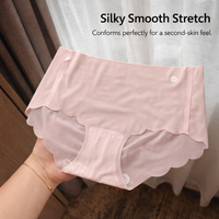 Underwear Women Breathable Knickers Multipack with Ice Silk Quick Dry Material, Seamless Panties for with Gusset