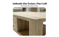 Minimalist Design sturdy Wood Block Table Rustic design Rectangular Coffee Table Sturdy Frame Tea surface Spacious Surface for Homeowners, Apartment Dwellers, Lounge Area, Reception Hall, Office