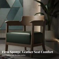 Retro Design Upholstered Armchair Minimalist Design Upholstered Wooden Armchair Comfortable Upholstery Cafe Seating Sturdy Construction for Restaurant Managers, Interior Designers, Coffee Shop, Reception Area, Living Room, Home Office