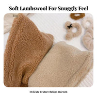 Soft and Comfortable Lambswool Makeup Pouch Portable & Lightweight Fuzzy Cosmetic Pouch Thoughtful Gift for Women, Daily Use, Travel, School